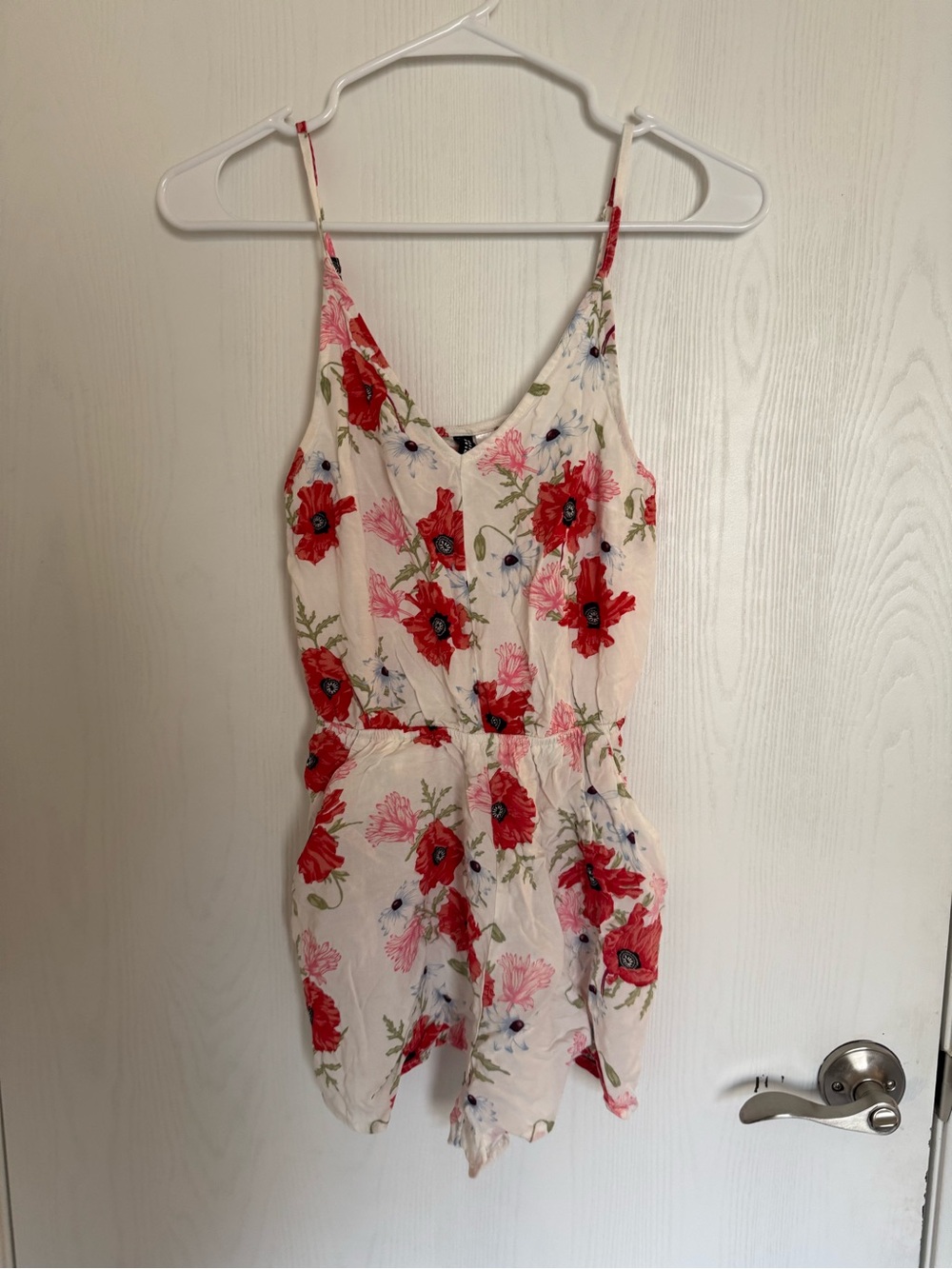 Floral Red Poppy Romper - Women